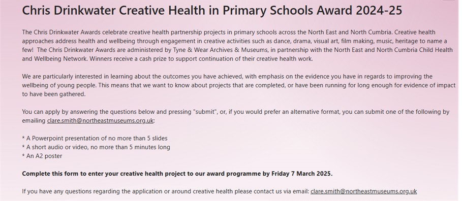 Creative health awards poster 20-25